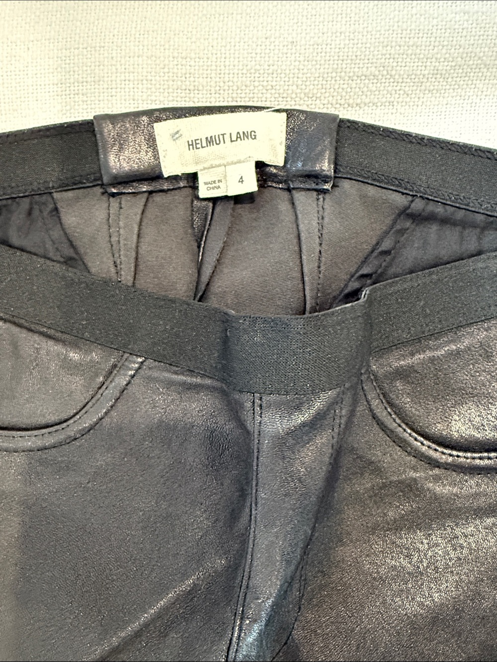 Helmut Lang Black Skinny Faux Leather Jeans - Picture 2 of 2